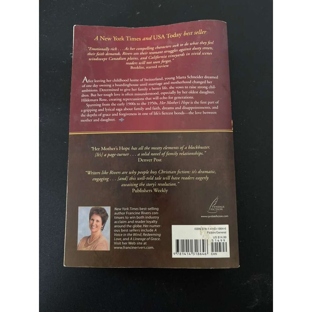 Her Mother's Hope Francine Rivers Paperback Christian Historical Fiction Novel - Picture 2 of 2